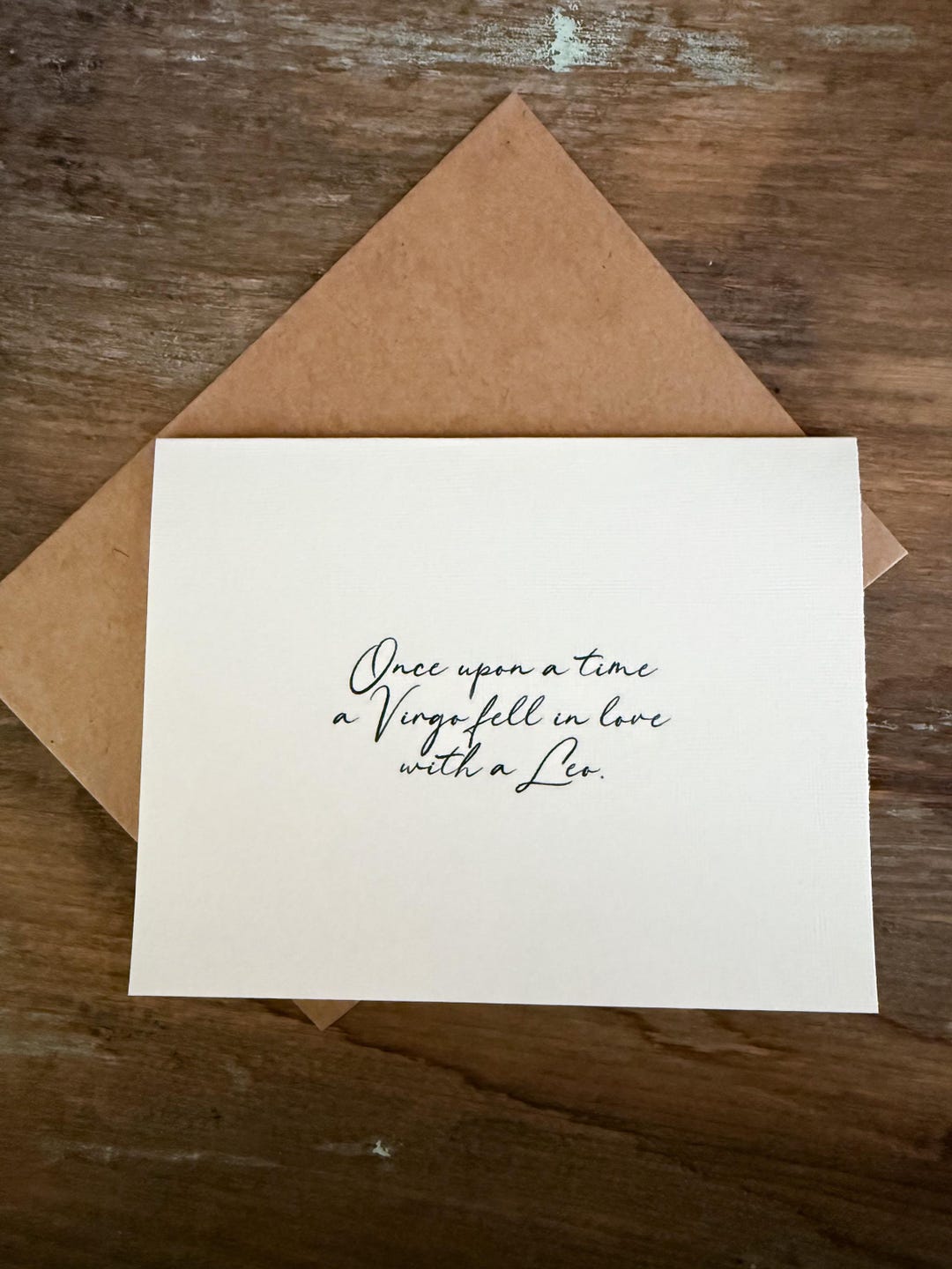 Virgo Loves Leo (cursive) Greeting Card, Motivational, Encouragement ...