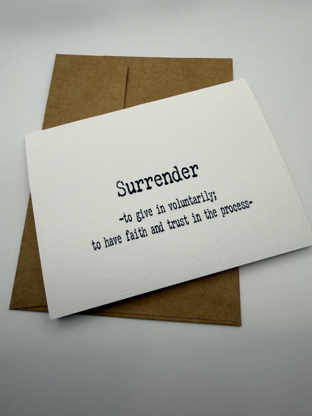 Surrendered Script Surrender Greeting Card - Etsy
