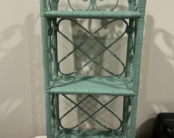 Vintage Wicker Rattan Wall Shelf 3 Tier Boho Decor Display Storage Rack 22x11x6