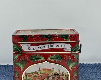 Vintage kerst Lambertz Frauenthor Duitse muzikale koektrommel Joy to the World