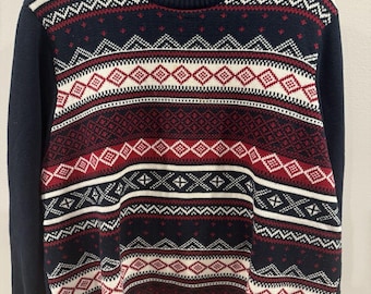 Dockers Nordic Fair Isle-sweater heren maat XL blauw veelkleurig Azteekse pullover