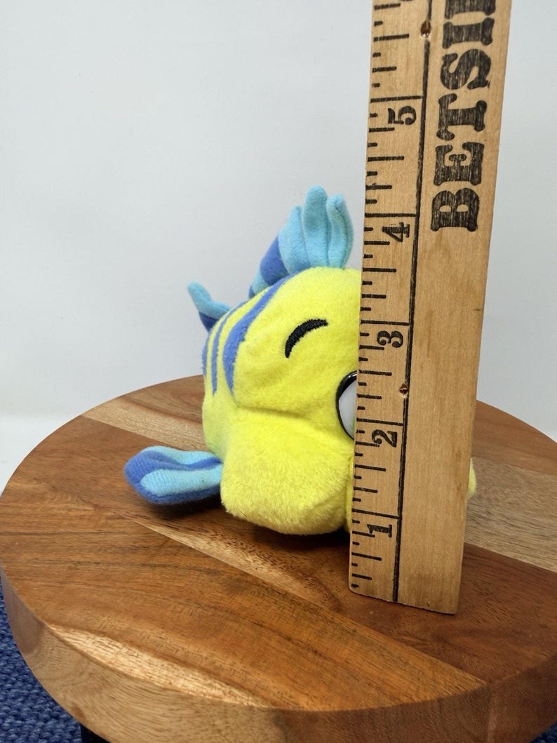 Disney Little Mermaid Flounder Mini Bean Bag Plush 7" image 2