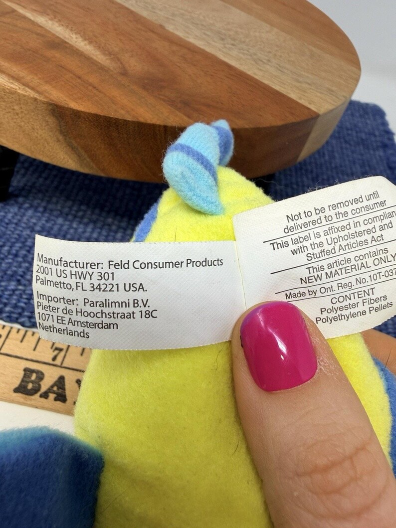 Disney Little Mermaid Flounder Mini Bean Bag Plush 7" image 7