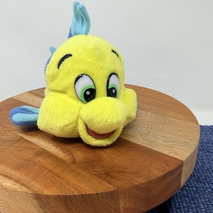 Disney Little Mermaid Flounder Mini Bean Bag Plush 7" image 1