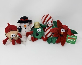Juego de 5 pufs navideños vintage Merry Beans de Eckerd