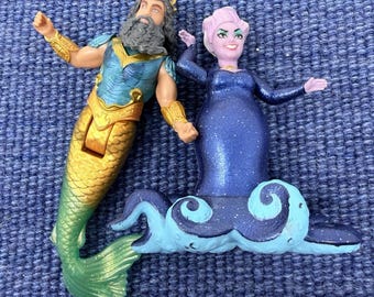 Disney The Little Mermaid Deluxe 4" Figures Doll Ursula King Triton 2022 Mattel