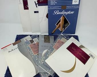 Hanes Silk Reflections Pantyhose/knee High Retired 9 pair Soft MIXED lot Sz AB