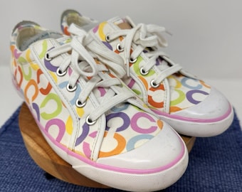 Coach Multicolor Logo Lace-Up Low-Top Damen Sneakers Schuhe Gr.9