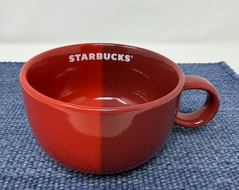 2021 スターバックス レッド ラテ マグ 16オンス ツートン スプリットレッド セラミック コーヒーカップ