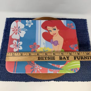 Disney Store Little Mermaid Rectangle Plate Melamine 9 Inch Hawaiian Floral image 3