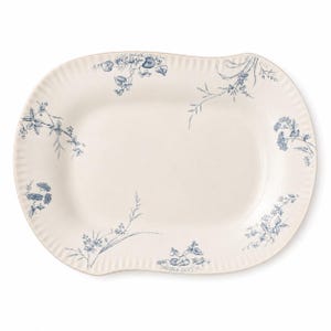 Vintage Johnson Bros Rosedale Platter | Blue Gray Floral Transferware