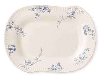 Vintage Johnson Bros Rosedale Servierplatte | Blau Graue Blumen Applikationen