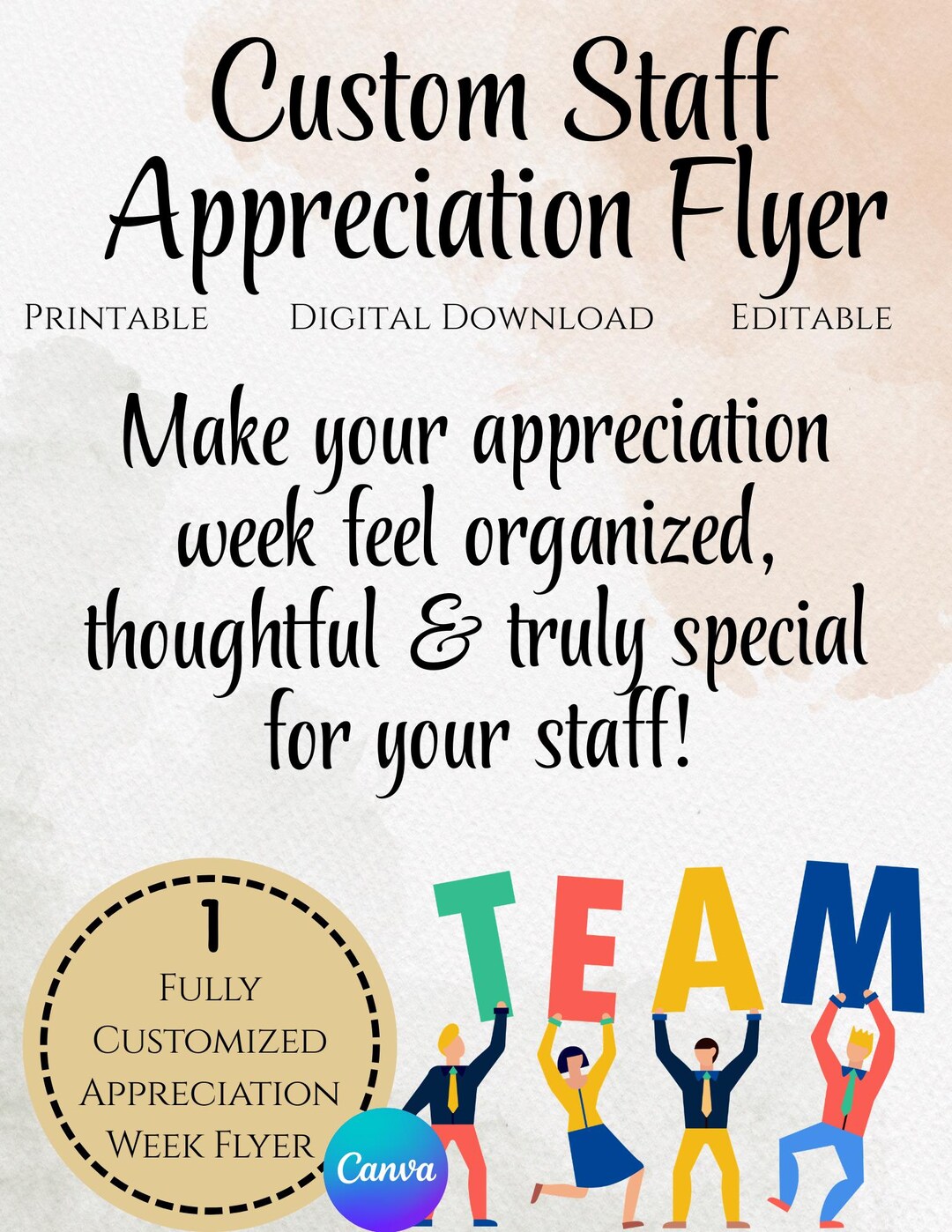 Custom Teacher Appreciation Week Flyer | Editable Canva Template Staff ...
