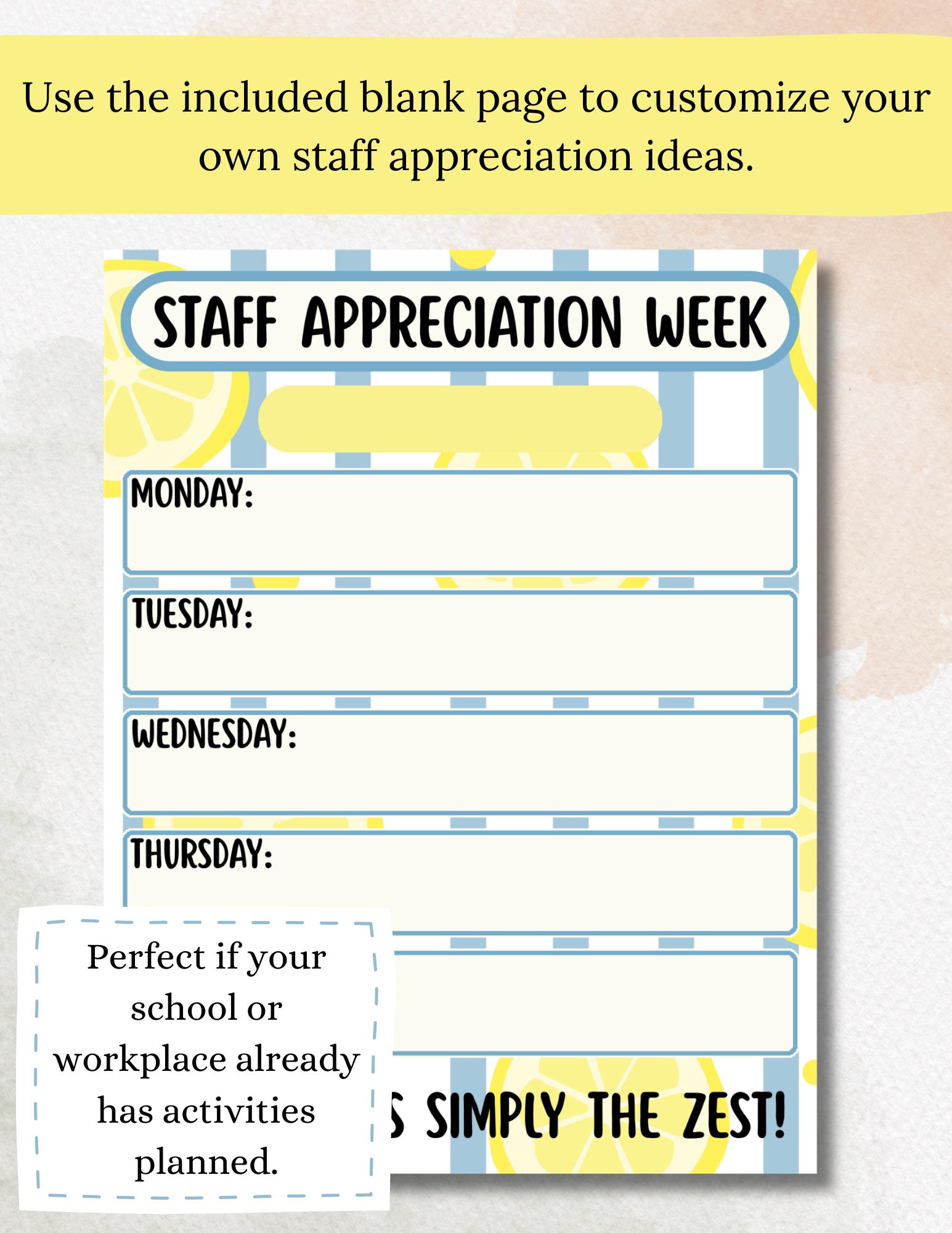 Lemon Theme Staff Appreciation Week Flyer | Editable Template | Teacher ...