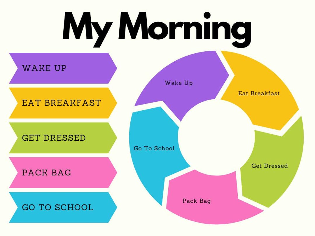 Pie Graph Activity For Daily Routine Morning and Evening Routine Pie Charts - Etsy Canada