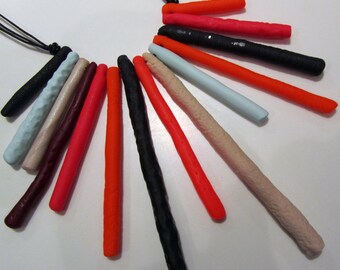 Electric neon pop orange fluoro and pale pastel blue 'sea urchin spine' necklace