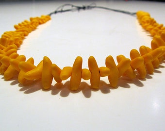 bright yellow polymer beaded necklace