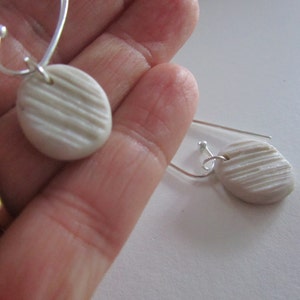 iridescent pearl and sterling silver textured fashion earrings image 1