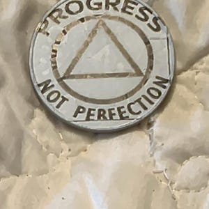 1 year sobriety coin made from a feau gold coin engraved. I can paint them any color. I ship for exactly what it costs me. image 14