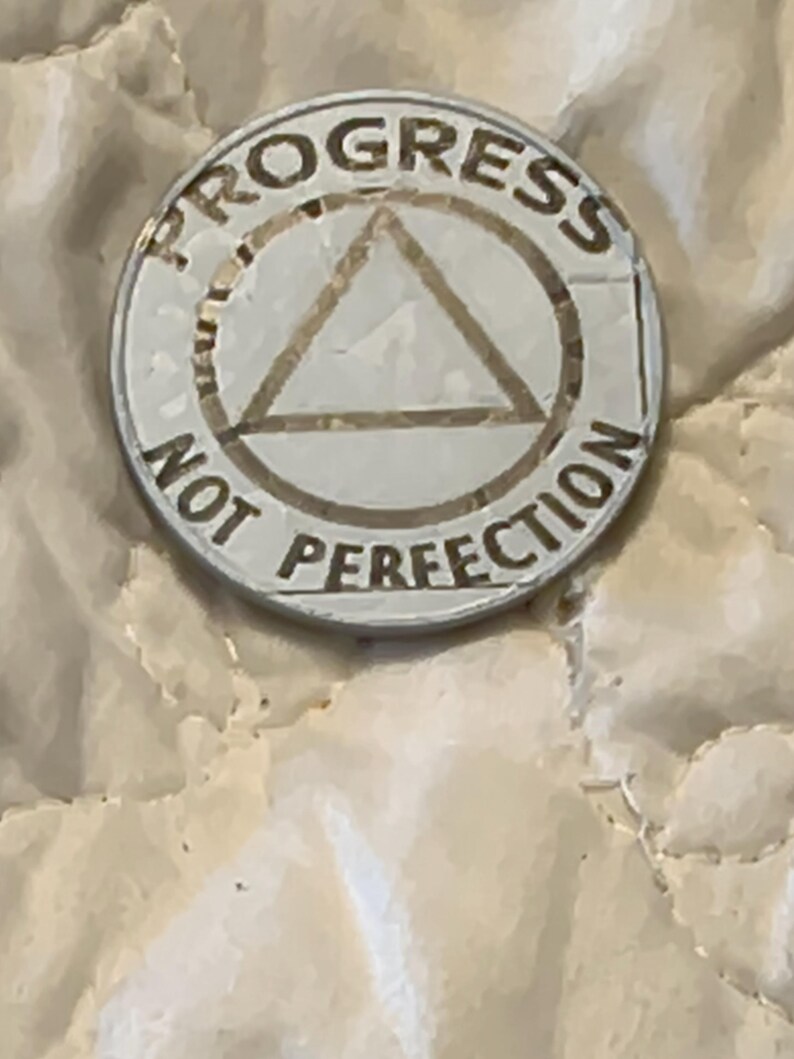 1 year sobriety coin made from a feau gold coin engraved. I can paint them any color. I ship for exactly what it costs me. image 14