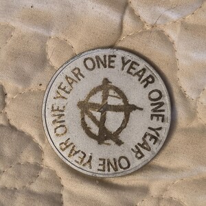 1 year sobriety coin made from a feau gold coin engraved. I can paint them any color. I ship for exactly what it costs me. image 16