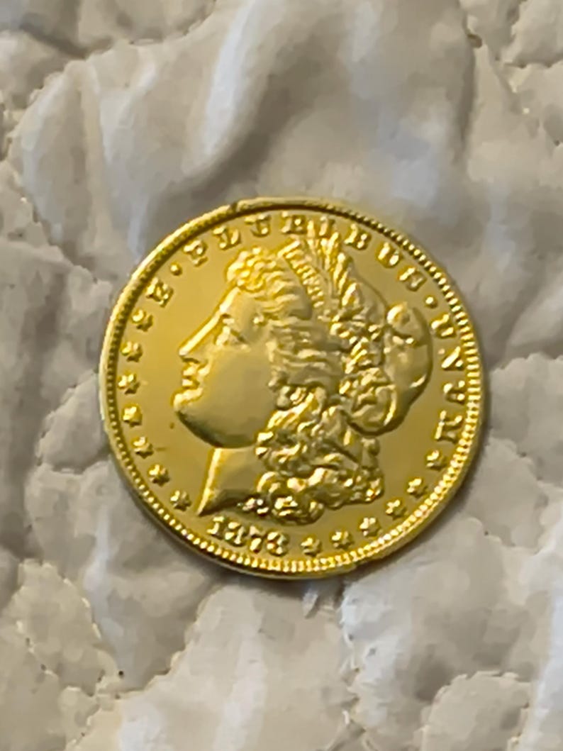 1 year sobriety coin made from a feau gold coin engraved. I can paint them any color. I ship for exactly what it costs me. image 9