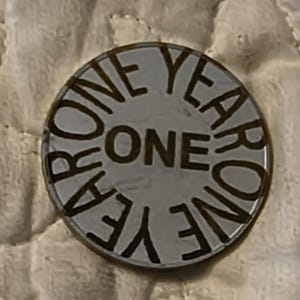 1 year sobriety coin made from a feau gold coin engraved. I can paint them any color. I ship for exactly what it costs me. image 15