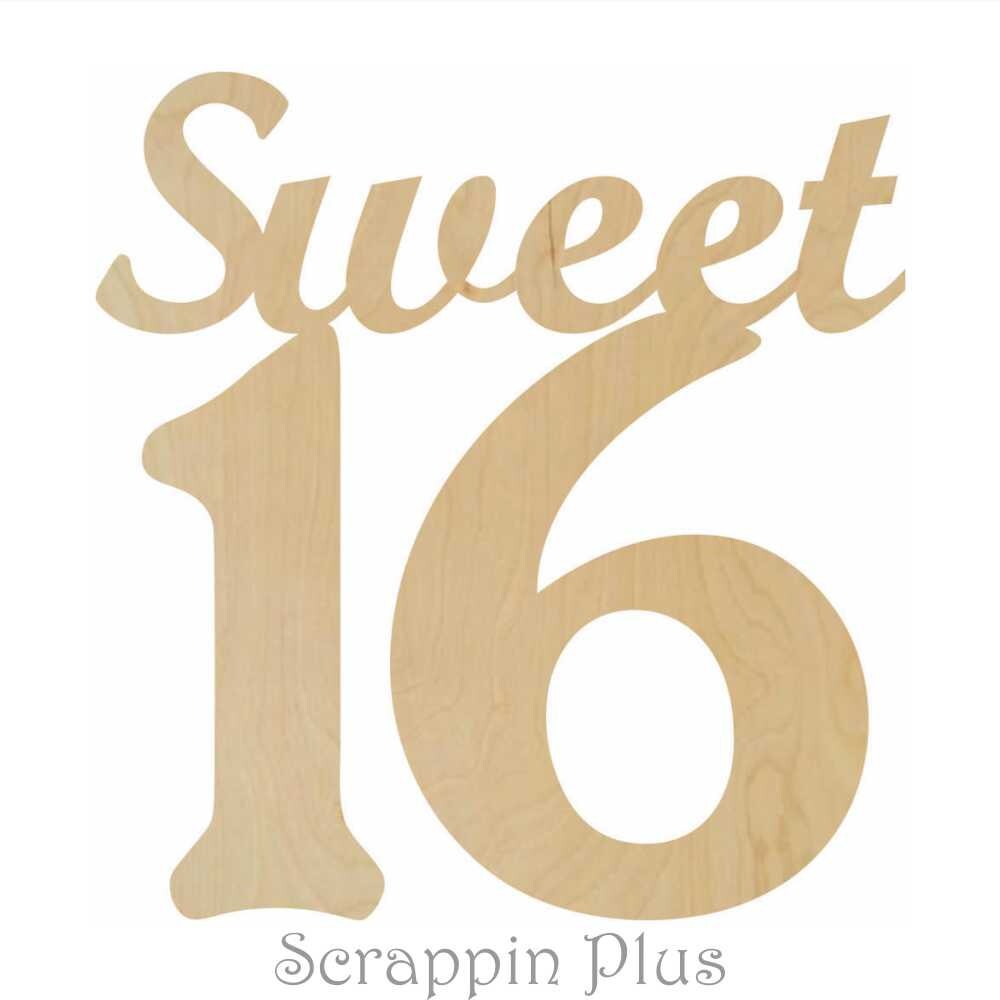 Sweet 16 Wooden Decor A100909 Sweet Sixteen Sweet 16 Cut Etsy