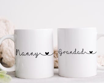 Mok en onderzetter voor opa en oma | Keramische koffietheemok | Cadeau voor grootouders | Verjaardags- of kerstcadeau | Mok familieherinnering