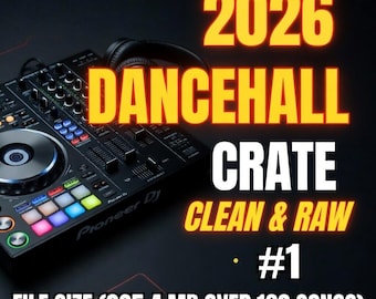 Caja de música dancehall 2026 organizada para DJs, tanto limpia como sucia.
