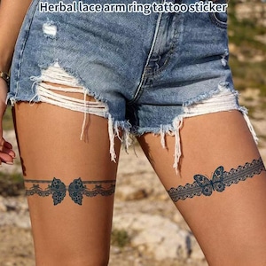 Thigh Garter Tattoo - Etsy Thigh Garter Tattoo - Etsy