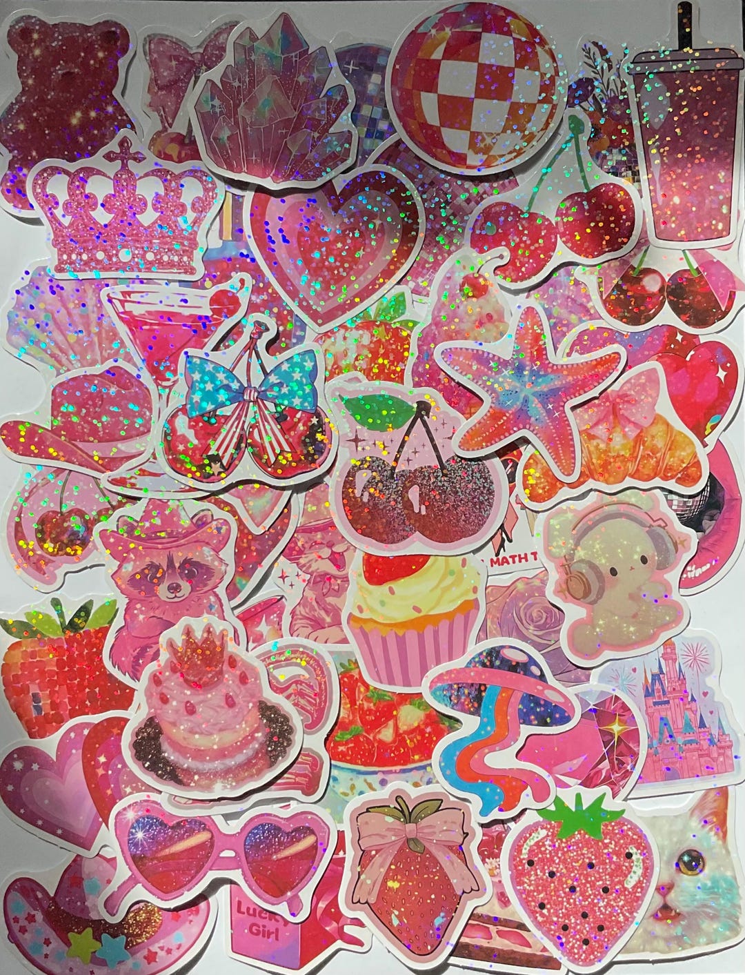 Sparkle Sticker Graphics Glitter Sticker Pack 10-50PCS, Sparkle Decals for Laptop Water Bottle ...