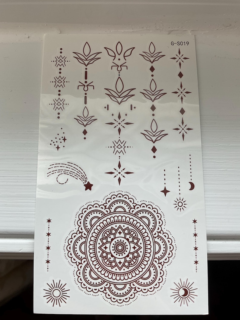 10pcs Brown Temporary Tattoos | Waterproof Hand Tattoo Stickers ...