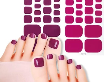 Toe Nail Wraps, Solid Color Toenail Stickers, Press On Pedicure Decals