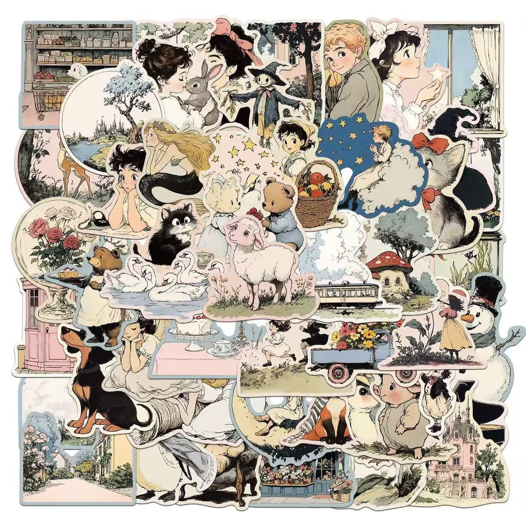 Retro Cartoon Stickers, Comic Style Vinyl Decals for Laptop Water ...