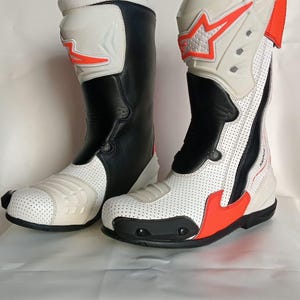 Herr Sport Touring motorcykelstövlar, vita racingskor för motorcykel