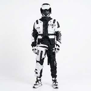 Cyberpunk Techwear-dräkt: Futuristisk taktisk jacka, set med cargobyxor, streetwear-outfit