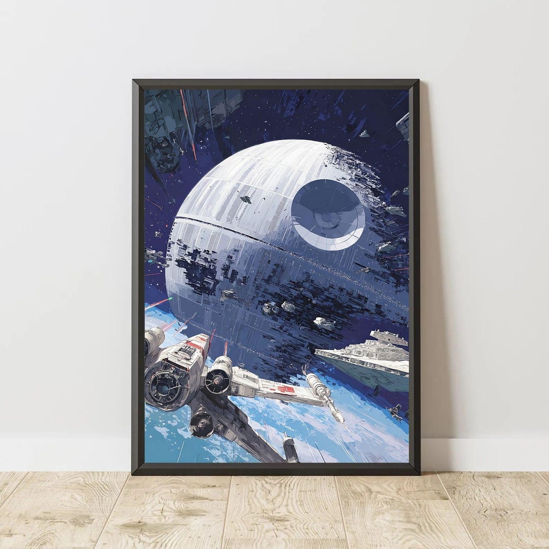 Death Star Poster | Star Wars Space Battle Wall Art - Etsy