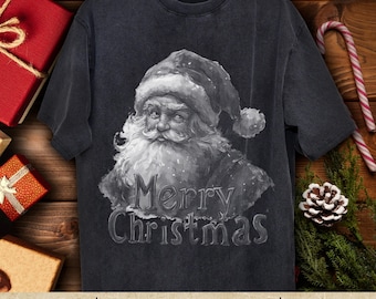 Retro Santa Claus PNG | Handdrawn Christmas Shirt Design (Digital Download)