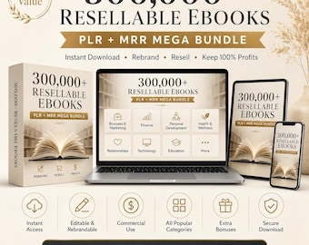 300K+ PLR MRR eBooks for Creators, Done For You Blog Newsletter Bundle, Social Media Scripts, Rebrandable Content, Instant Download PDF
