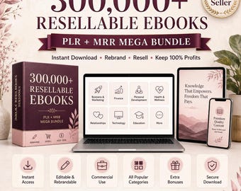 300,000+ Mindset eBooks PLR MRR Bundle, Resell Business Kit (Instant Download PDF)