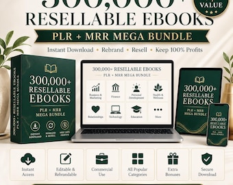 300K+ PLR MRR Resellable eBooks Mega Bundle (PDF Download)