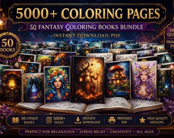 Easy and Bold Coloring Pages | 300 Printable Books (PDF)