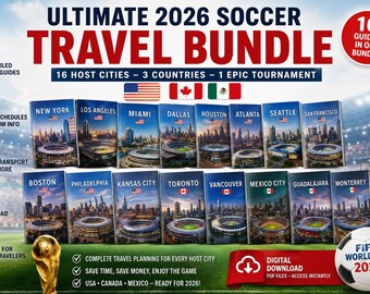 World Cup 2026 Travel Guides Bundle | USA, Canada, Mexico Host Cities (Digital Download)
