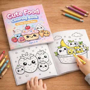 Accogliente libro da colorare, disegni kawaii da colorare, semplice arte antistress