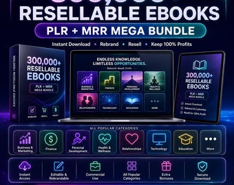 300K+ PLR MRR eBooks Bundle, Faceless Business, Sell Anonymously (PDF)
