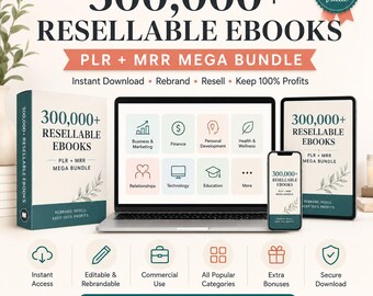 300,000+ PLR MRR eBooks Mega Bundle, All Niches Library (PDF Download)