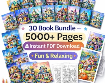 Coloring Book Bundle PDF Printable, over 5,000 pages (PDF download)