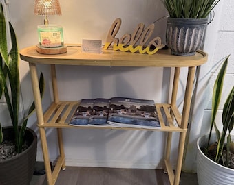 Bambus 2-Tier schmaler schlanker Konsolentisch Indoor Plant Stand