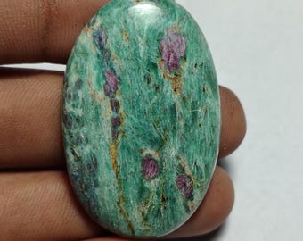 Top Quality !! Ruby Fuchsite Cabochon Gemstone Handmade Making For Jewellery (Size 43X28X7mm) A-134